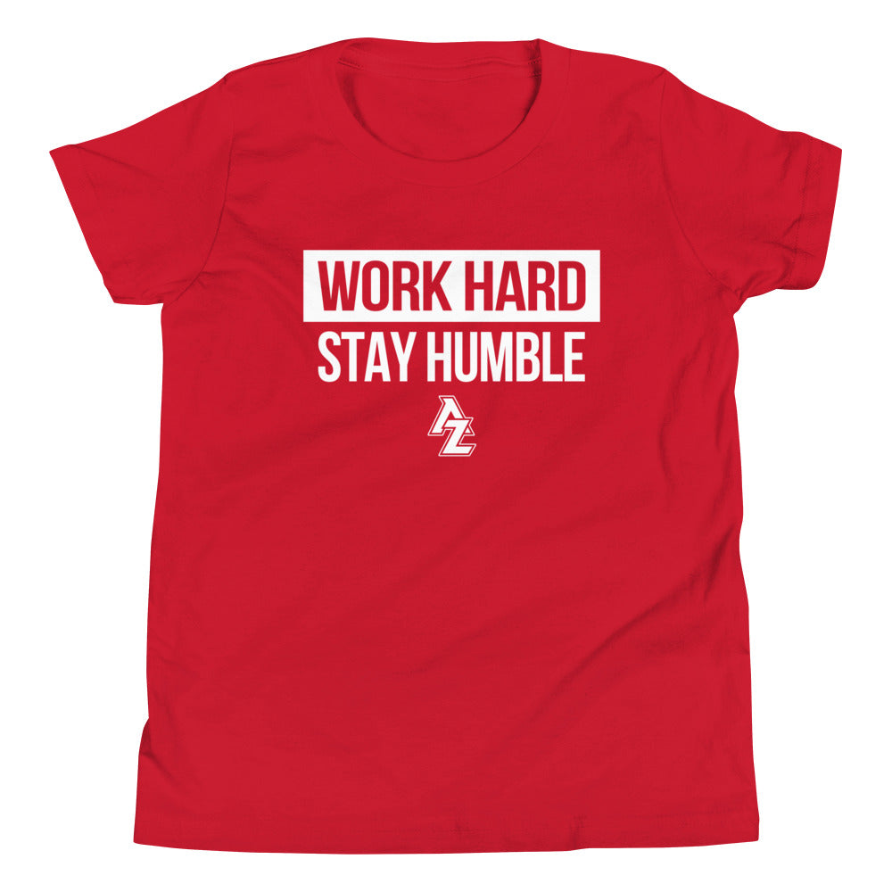Red Work Hard Stay Humble Youth Short Sleeve T-Shirt